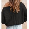 CUPSHE Womens Cold Shoulder Sweaters Long Sleeve Mock Neck Casual Lightweight Pullover Sweater Tops(Black)