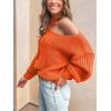CUPSHE Womens Cold Shoulder Sweaters Long Sleeve Mock Neck Casual Lightweight Pullover Sweater Tops(Rust Red)
