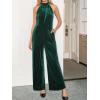 CUPSHE Women’s Corduroy Jumpsuit Halter Neck Sleeveless Straight Leg Rompers High Waist Party Dressy Jumpsuits 2025(Green)
