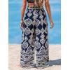 CUPSHE Women’s Cover up Boho Floral Print Sarong Pants High Waist Wrap Cover-Up Pant(Black-white)