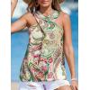 CUPSHE Womens Criss Cross Tank Top Halter Sleeveless Blouse Shirts Summer Casual Basic Cami Tops(Paisley)