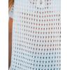 CUPSHE Women’s Crochet Cover Up Tops Hollow Out Short Sleeve Swimsuit Coverups Knit Mesh Pullover Top(White)