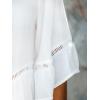 CUPSHE Women’s Cutout Tiered Cover-Up Shirt Dress White V-Neck A-line Beachwear(White)
