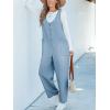 CUPSHE Women’s Denim Jumpsuit Sleeveless Wide Leg Casual Cotton Jumpsuit Front Zip Pocket Romper(Blue)