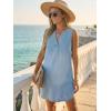 CUPSHE Women’s Denim Mini Dress Jean Dresses V Neck Sleeveless Casual Summer Outfits 2025 Trendy(Blue)