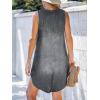 CUPSHE Women’s Denim Mini Dress Jean Dresses V Neck Sleeveless Casual Summer Outfits 2025 Trendy(Dark Grey)