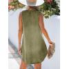 CUPSHE Women’s Denim Mini Dress Jean Dresses V Neck Sleeveless Casual Summer Outfits 2025 Trendy(Green)