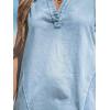 CUPSHE Women’s Denim Mini Dress Jean Dresses V Neck Sleeveless Casual Summer Outfits 2025 Trendy(Light Blue)