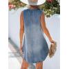 CUPSHE Women’s Denim Mini Dress Jean Dresses V Neck Sleeveless Casual Summer Outfits 2025 Trendy(Navy Blue)