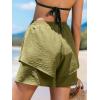 CUPSHE Women’s Double Layer Beach Shorts Ruffle Casual Cover Up Bottoms(Green)
