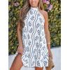 CUPSHE Women’s Dress Halter Lace Trim Summer Beach Vacation Flowy Mini Dress 2025 Fashion(Floral Print)