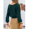 CUPSHE Women’s Fall Knit Sweater 2025 Long Sleeves Round Neck Open Back Lightweight Pullover Reversible Casual Sweater Top(Green)