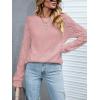 CUPSHE Womens Fall Sweater Long Sleeve Crewneck Knit Lightweight Pullover Sweater Top(Blush Pink)