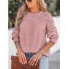 CUPSHE Womens Fall Sweater Long Sleeve Crewneck Knit Lightweight Pullover Sweater Top(Blush Pink)