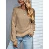 CUPSHE Womens Fall Sweater Long Sleeve Crewneck Knit Lightweight Pullover Sweater Top(Khaki)