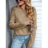 CUPSHE Womens Fall Sweater Long Sleeve Crewneck Knit Lightweight Pullover Sweater Top(Khaki)