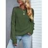 CUPSHE Womens Fall Sweater Long Sleeve Crewneck Knit Lightweight Pullover Sweater Top(Olive Green)