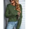 CUPSHE Womens Fall Sweater Long Sleeve Crewneck Knit Lightweight Pullover Sweater Top(Olive Green)