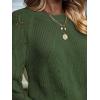 CUPSHE Womens Fall Sweater Long Sleeve Crewneck Knit Lightweight Pullover Sweater Top(Olive Green)