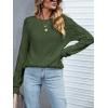 CUPSHE Womens Fall Sweater Long Sleeve Crewneck Knit Lightweight Pullover Sweater Top(Olive Green)