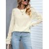 CUPSHE Womens Fall Sweater Long Sleeve Crewneck Knit Lightweight Pullover Sweater Top(White)