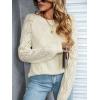 CUPSHE Womens Fall Sweater Long Sleeve Crewneck Knit Lightweight Pullover Sweater Top(White)