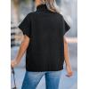CUPSHE Women’s Fall Sweaters Turtleneck Oversized Cap Sleeve Knitted Casual Fit Pullover Tops(Black)