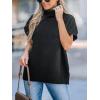 CUPSHE Women’s Fall Sweaters Turtleneck Oversized Cap Sleeve Knitted Casual Fit Pullover Tops(Black)