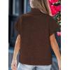 CUPSHE Women’s Fall Sweaters Turtleneck Oversized Cap Sleeve Knitted Casual Fit Pullover Tops(Brown)
