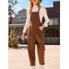 CUPSHE Womens Fall Winter Loose Fit Wide Leg Overalls Jumpsuit Romper Casual Baggy Pants Pockets Trendy Outfit(Brown)