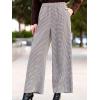 CUPSHE Womens Gingham Palazzo Pants Plaid Wide Leg High Waisted Lounge Pajama Pants Cute Casual Trousers with Pockets(Black)