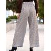 CUPSHE Womens Gingham Palazzo Pants Plaid Wide Leg High Waisted Lounge Pajama Pants Cute Casual Trousers with Pockets(Black)