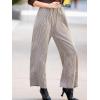 CUPSHE Womens Gingham Palazzo Pants Plaid Wide Leg High Waisted Lounge Pajama Pants Cute Casual Trousers with Pockets(Black)