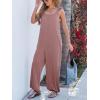 CUPSHE Women’s Jumpsuit Sleeveless Ruffle Strap Loose Fit Casual Wide Leg One Piece Romper Elastic(Pink)