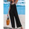 CUPSHE Women’s Jumpsuit V Neck Sleeveless High Waist Wide Leg Pants One Piece Dressy Summer Outfits Romper(Black)
