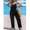 CUPSHE Women’s Jumpsuit V Neck Sleeveless High Waist Wide Leg Pants One Piece Dressy Summer Outfits Romper(Black)