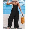 CUPSHE Women’s Jumpsuit V Neck Sleeveless High Waist Wide Leg Pants One Piece Dressy Summer Outfits Romper(Black)