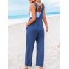 CUPSHE Women’s Jumpsuit V Neck Sleeveless Tied Pockets Outfits Casual Vacation Rompers Navy(Navy)