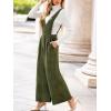 CUPSHE Women’s Jumpsuits Casual V Neck Sleeveless Wide Leg Loose Fit One Piece Jumpsuit with Pockets(Green)