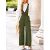 CUPSHE Women’s Jumpsuits Casual V Neck Sleeveless Wide Leg Loose Fit One Piece Jumpsuit with Pockets(Green)