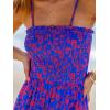 CUPSHE Women’s Jumpsuits Floral Square Neck Smocked Bodice Jumpsuit Sleeveless Overall Straight Leg Outfit Casual(Purple)