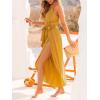 CUPSHE Women’s Jumpsuits Sleeveless Wide Leg Tie Front Split Long Pants One Piece Beach Vacation Summer Outfits(Yellow)