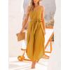 CUPSHE Women’s Jumpsuits Sleeveless Wide Leg Tie Front Split Long Pants One Piece Beach Vacation Summer Outfits(Yellow)
