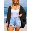 CUPSHE Women’s Knit Open Front Long Dolman Sleeves Beach Crocheted Cover-Up Vacation(Black)