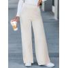 CUPSHE Women’s Knit Pants Wide Leg High Waist Casual Lounge Stretch Cozy Trousers Fall Winter(Beige)