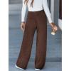 CUPSHE Women’s Knit Pants Wide Leg High Waist Casual Lounge Stretch Cozy Trousers Fall Winter(Coffee Brown)