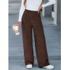 CUPSHE Women’s Knit Pants Wide Leg High Waist Casual Lounge Stretch Cozy Trousers Fall Winter(Coffee Brown)
