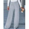 CUPSHE Women’s Knit Pants Wide Leg High Waist Casual Lounge Stretch Cozy Trousers Fall Winter(Grey)