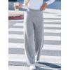 CUPSHE Women’s Knit Pants Wide Leg High Waist Casual Lounge Stretch Cozy Trousers Fall Winter(Grey)