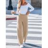 CUPSHE Women’s Knit Pants Wide Leg High Waist Casual Lounge Stretch Cozy Trousers Fall Winter(Light Camel)
